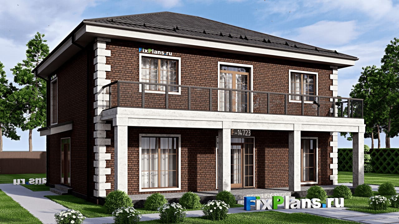 Двухэтажный дом F-14723 — фасад